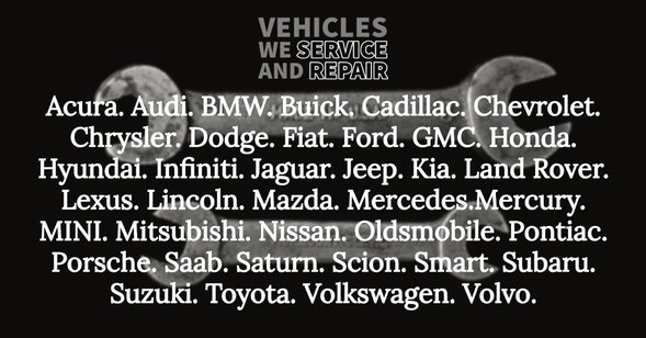 Vehicles we service and repair